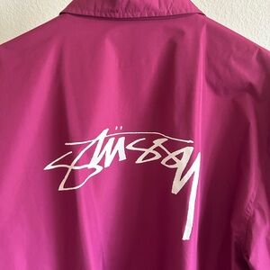 Stüssy Burgundy Coach Jacket – XL – Logo Front & Back